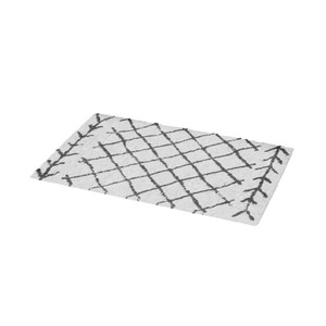 GoodHome Bath Mat Aetna 50 x 80 cm, white-black