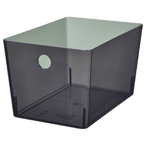 KUGGIS Box, transparent black, 18x26x15 cm