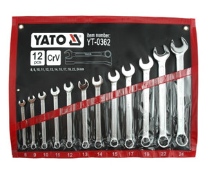 Yato Combination Ratchet Spanner Set 12pcs 8-24mm