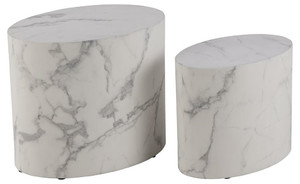 Set of 2 Coffee Tables Mice, white marble