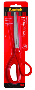 Scotch Household Scissors 20.5cm, red