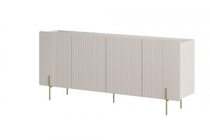 Cabinet Malmi 200 cm, cashmere, crema bianca, gold legs