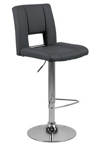 Bar Stool Sylvia, grey/chrome