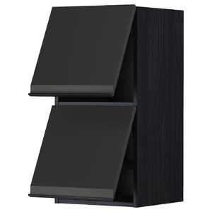 METOD Wall cab horizo 2 doors w push-open, black/Upplöv matt anthracite, 40x80 cm