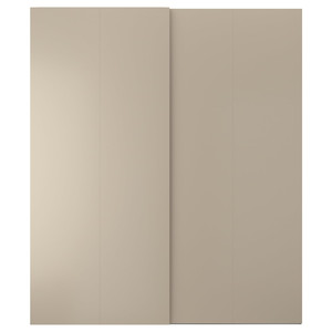 HASVIK Pair of sliding doors, beige, 200x236 cm