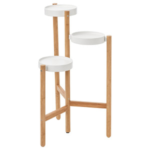 SATSUMAS Plant stand, bamboo, white, 78 cm