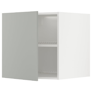 METOD Top cabinet for fridge/freezer, white/Havstorp light grey, 60x60 cm
