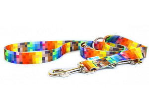 Matteo Adjustable Dog Leash 25mm, pixels