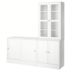 HAVSTA Storage combination w sliding doors, white, 202x47x212 cm