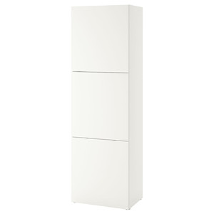 BESTÅ Shelf unit with doors, white Lappviken/white, 60x42x193 cm