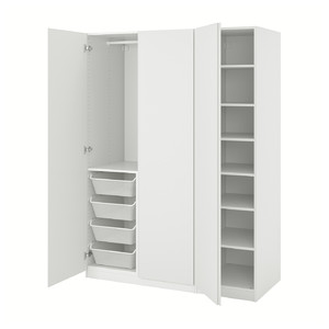 PAX / VIKANES Wardrobe combination, white, 150x60x201 cm