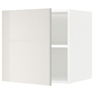 METOD Top cabinet for fridge/freezer, white/Ringhult light grey, 60x60 cm