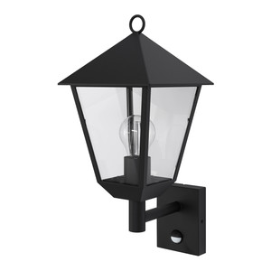 GoodHome Garden Outdoor Wall Lamp with Motion Sensor Docker E27 IP44, black