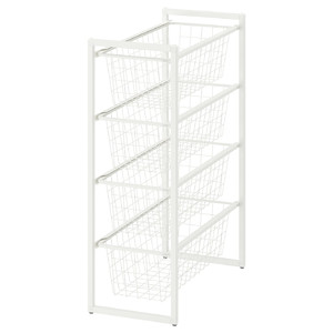 JONAXEL Frame with wire baskets, 25x51x70 cm