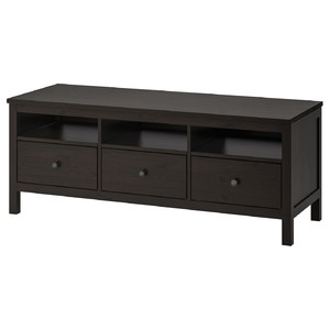 HEMNES TV bench, black-brown, 148x47x57 cm