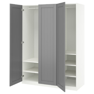 PAX / GULLABERG Wardrobe combination, white/grey, 150x60x201 cm