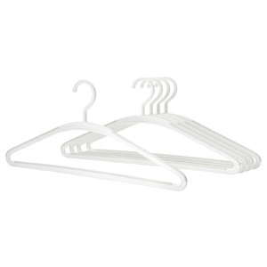 TRYSSE Hanger, white/grey, 5-pack