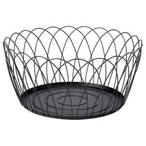 HÖSTAGILLE Basket, black, 55x25 cm