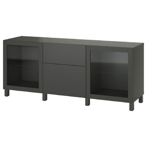 BESTÅ Storage combination with drawers, dark grey Lappviken/Sindvik/Stubbarp dark grey, 180x42x74 cm