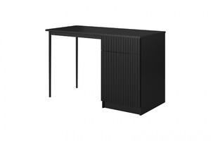 Desk with Drawer Nicole 120 cm, matt black, black legs