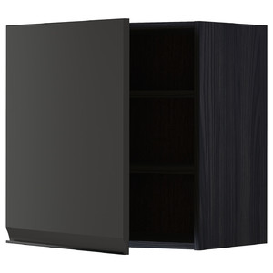 METOD Wall cabinet with shelves, black/Upplöv matt anthracite, 60x60 cm