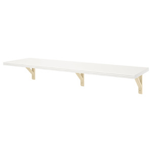 BERGSHULT / SANDSHULT Wall shelf, white, aspen, 120x30 cm