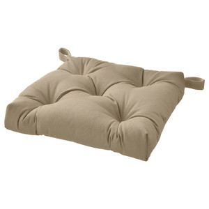 MALINDA Chair cushion, beige, 40/35x38x7 cm