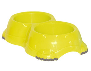 Dog Bowl Smarty Double 1 2x 0.33l, lemon yellow
