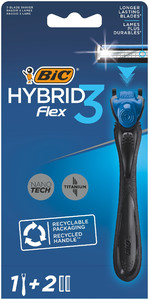 BIC Refillable Razor for Men Hybrid Flex 3 1pc + 2 Refills