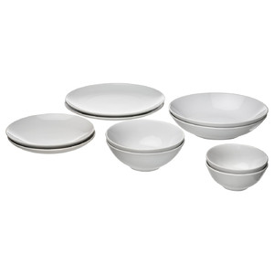 GODMIDDAG 10-piece service, white