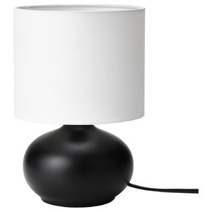 TVÄRFOT Table lamp, black, white