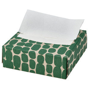 NÄBBFISK Paper napkin, patterned light brown/green, 16x32 cm, 100 pack