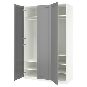 PAX / GULLABERG Wardrobe combination, white/grey, 150x60x236 cm