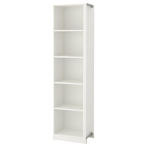 PAX Add-on corner unit with 4 shelves, white, 53x35x201 cm