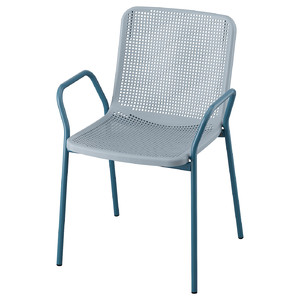 TORPARÖ Chair with armrests, in/outdoor, light grey-blue