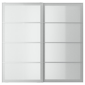 SVARTISDAL Pair of sliding doors, white paper effect, 200x201 cm