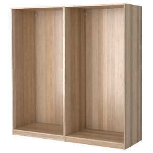 PAX 2 wardrobe frames, white stained oak, 200x58x201 cm