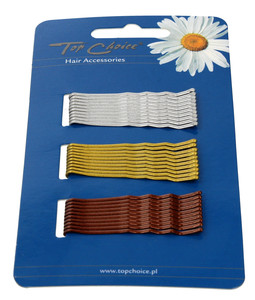 Top Choice Hair Pins, 3 colours, 5cm, 30pcs