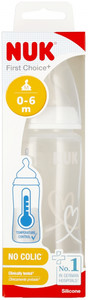 NUK First Choice Plus Baby Bottle with Temperature Control 300ml 0-6m, white