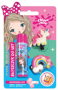 Lip Gloss with Hair Clips Unicorn Marshmallow