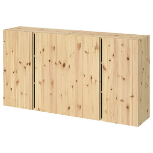 IVAR Wall cabinet with doors, pine, 160x30x83 cm