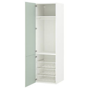 ENHET Storage combination, white/pale grey-green, 60x62x210 cm