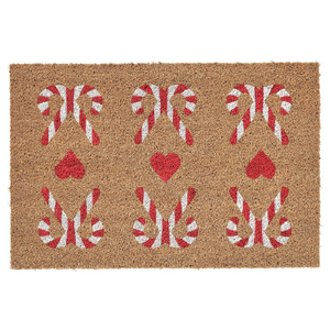 VINTERFINT Door mat, heart pattern natural, 40x60 cm