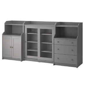 HAUGA Storage combination, grey, 244x46x116 cm