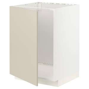 METOD Base cabinet for sink, white/Havstorp beige, 60x60 cm