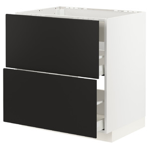 METOD / MAXIMERA Base cab f hob/int extractor w drw, white/Kungsbacka anthracite, 80x60 cm
