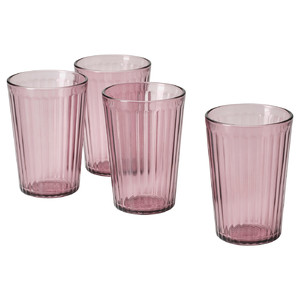 BROKROCKA Glass, grey-pink, 31 cl