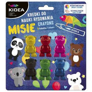 Kidea Crayons for Learning How to Draw Bears 6 Colours