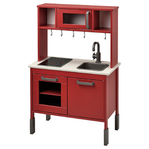 DUKTIG Play kitchen, red, 72x40x109 cm