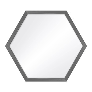 Hexagon Mirror 35x40 cm, grey